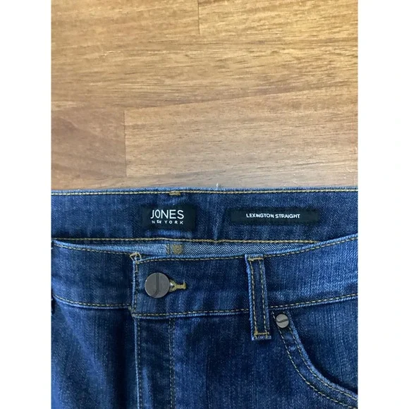 Jones New York Lexington Straight Jeans Dark Wash Classic Stretch Size 14 Tall - Picture 6 of 11